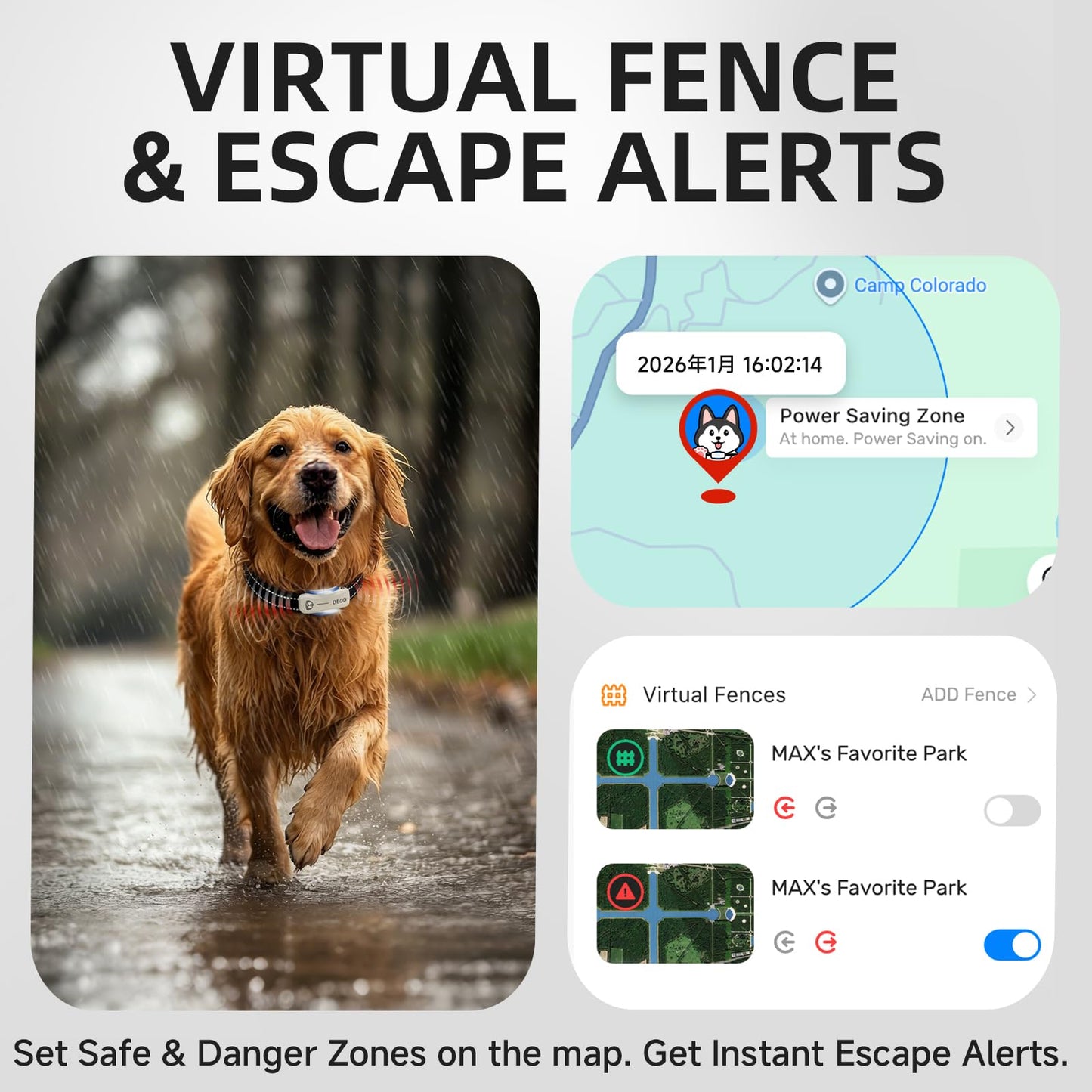 Next-Gen GPS Dog Tracker + 36-Month Plan | Real-Time Location & Escape Alerts | Health Monitoring | Waterproof | iOS & Android Compatible | for Dogs 35lbs+ (White)
